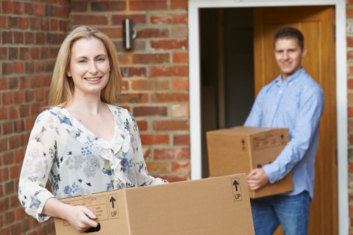 A local packing service setup with boxes and protective materials