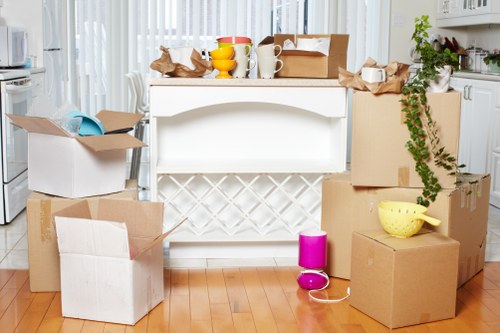 Office furniture and equipment prepared for a South Kensington commercial move