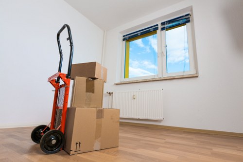 Professional movers managing stairs and access in South Kensington flats