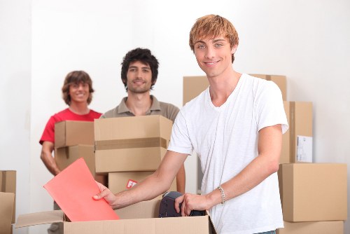 South Kensington residential move with boxes and packed items
