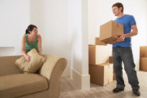 Unloading boxes and home contents at a South Kensington property