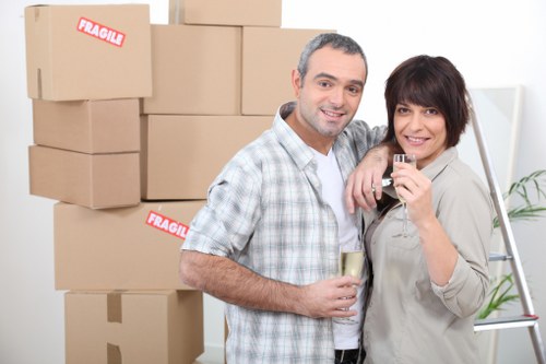 Commercial and residential items prepared for transport in South Kensington